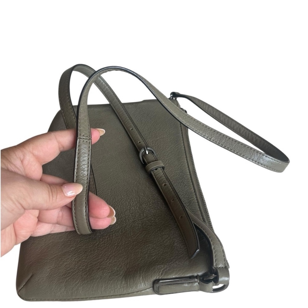 Coach Peyton East West Olive Green Pebble Leather Crossbody Bag - Picture 6 of 9